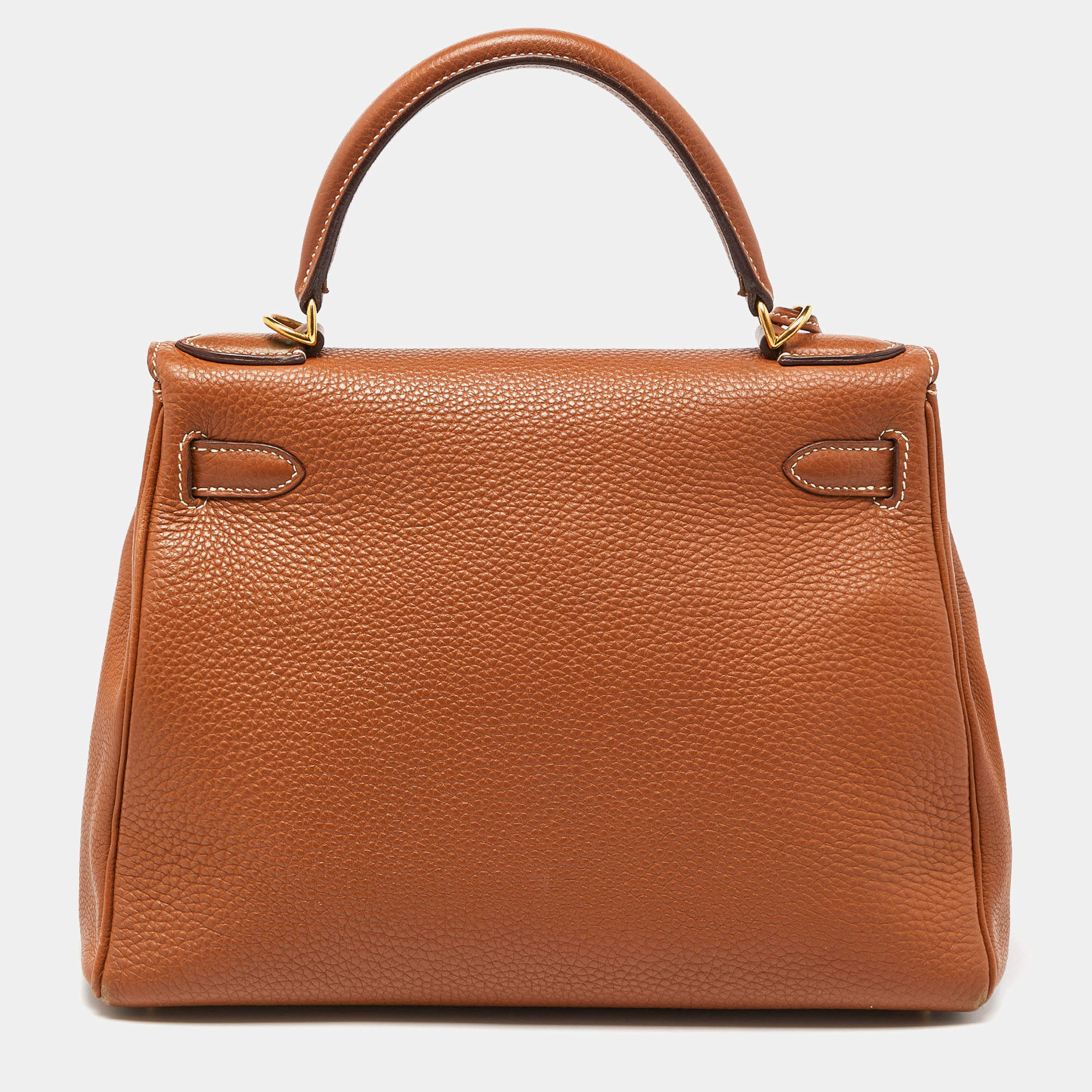 Hermes Gold Taurillion Clemence Leather Gold Finish Kelly Retourne 28