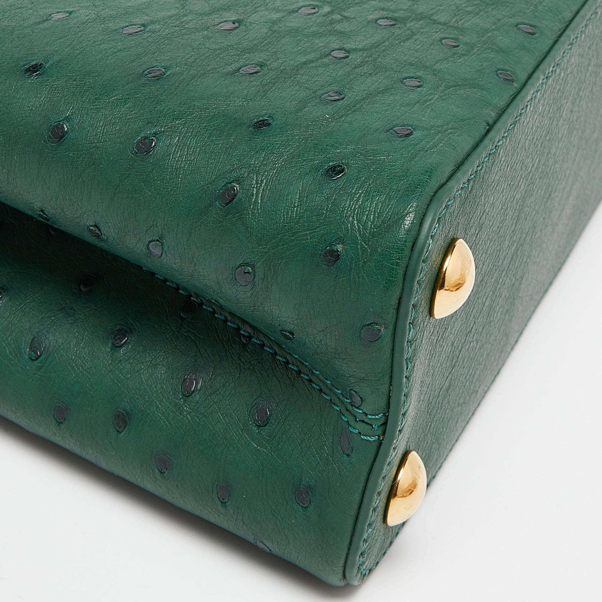 Louis Vuitton Green Ostrich Leather Capucines BB Bag
