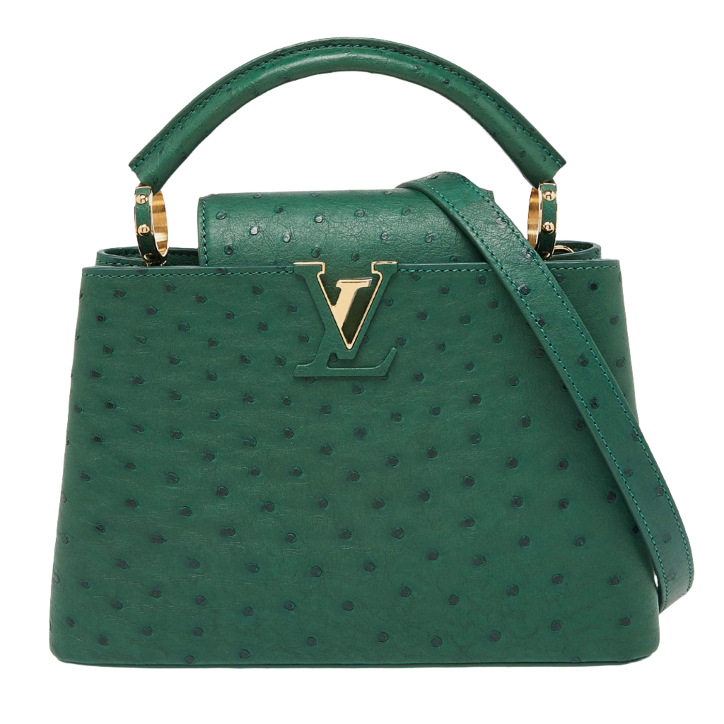 Louis Vuitton Green Ostrich Leather Capucines BB Bag