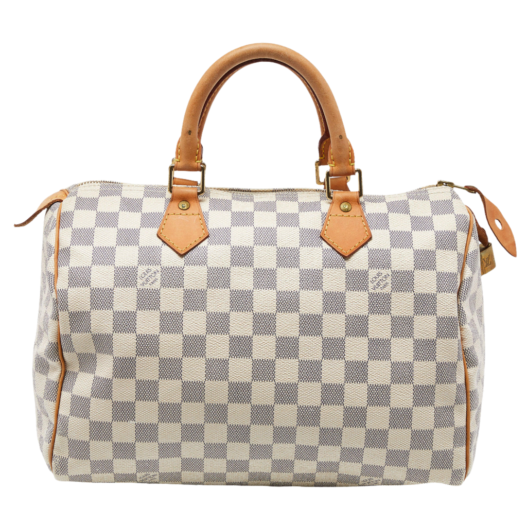 Louis Vuitton Damier Azur Canvas Speedy 30 Bag Louis Vuitton White