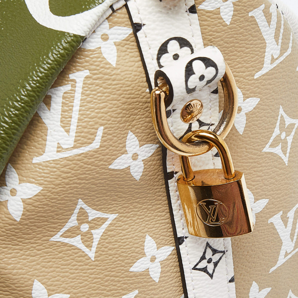 Louis Vuitton Kaki_Beige Monogram Giant Canvas Speedy Bandouliere