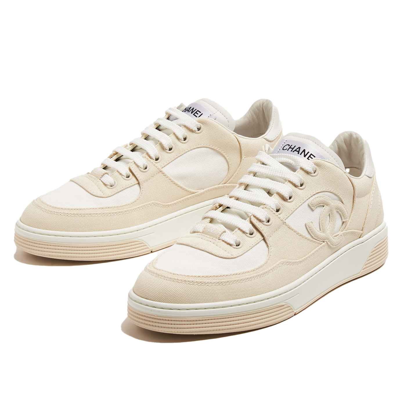 Chanel Pre-Loved CC Logo sneakers for Women - Beige