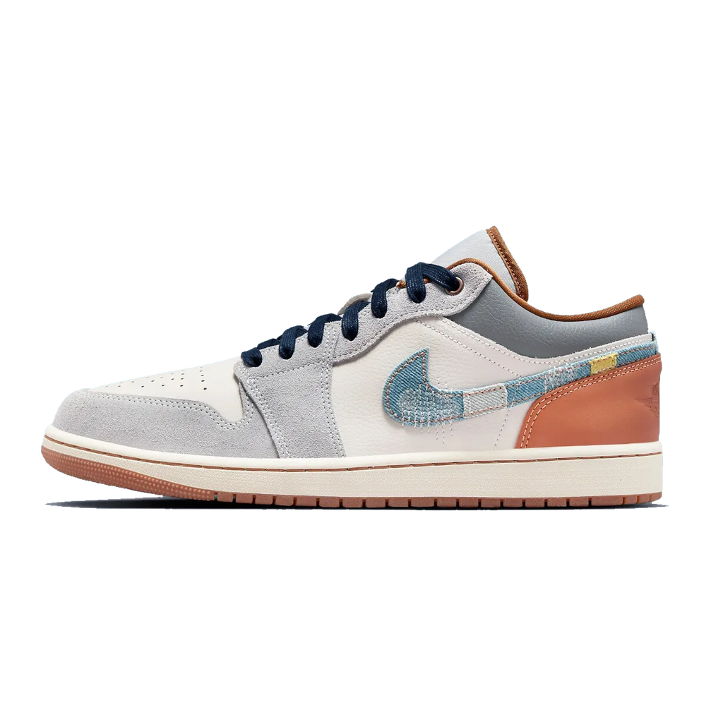 NIKE AIR JORDAN 1 LOW SE "PHANTOM/COCONUT MILK/AMBER BROWN/STAR BLUE" MEN'S SHOE
