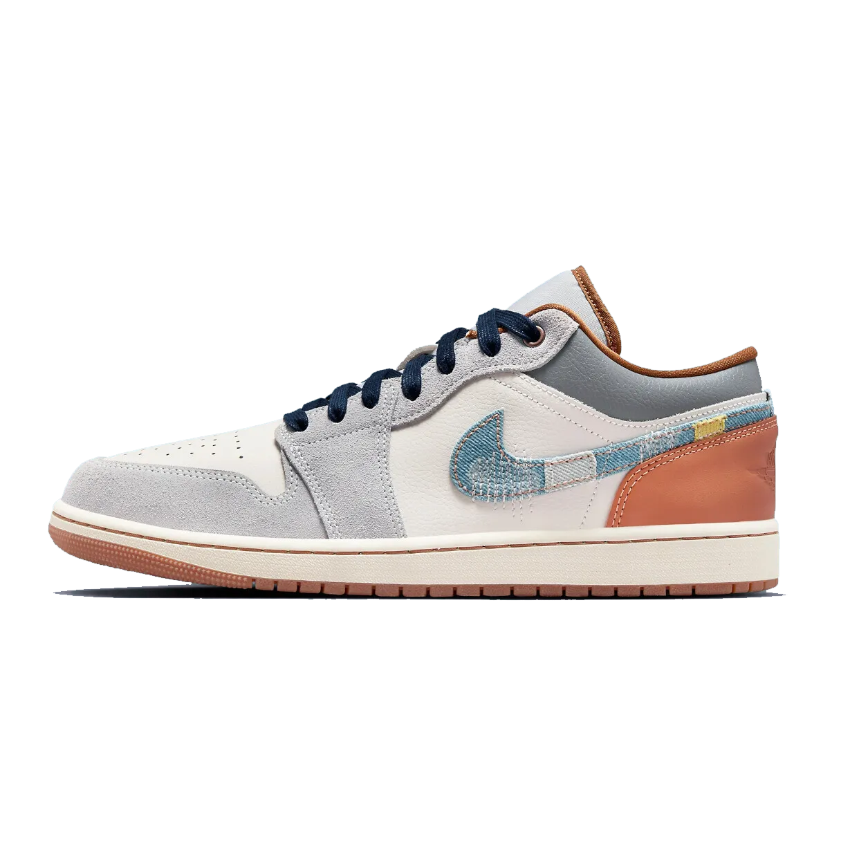NIKE AIR JORDAN 1 LOW SE "PHANTOM/COCONUT MILK/AMBER BROWN/STAR BLUE" MEN'S SHOE